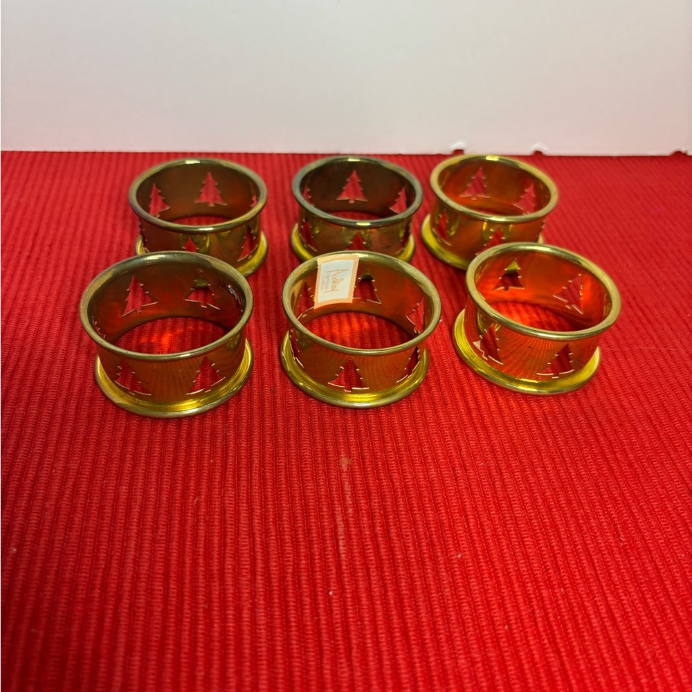 Brass Christmas Tree Napkin Rings